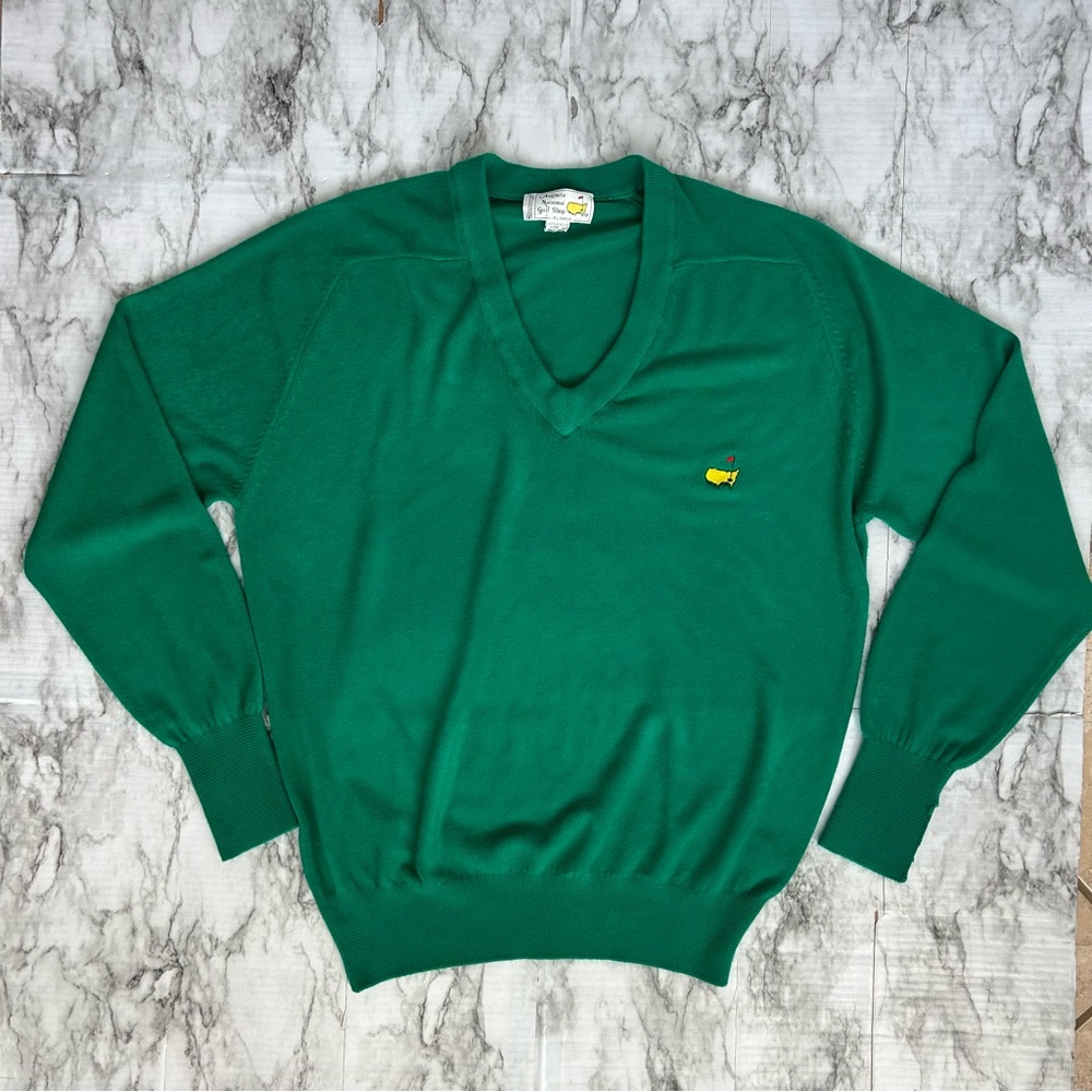 Vintage Masters Sweater Mens Size XL Green Slazenger Augusta National Golf Shop